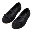 Bouclé Bow Ballet Flats, matching left and right pair in Black