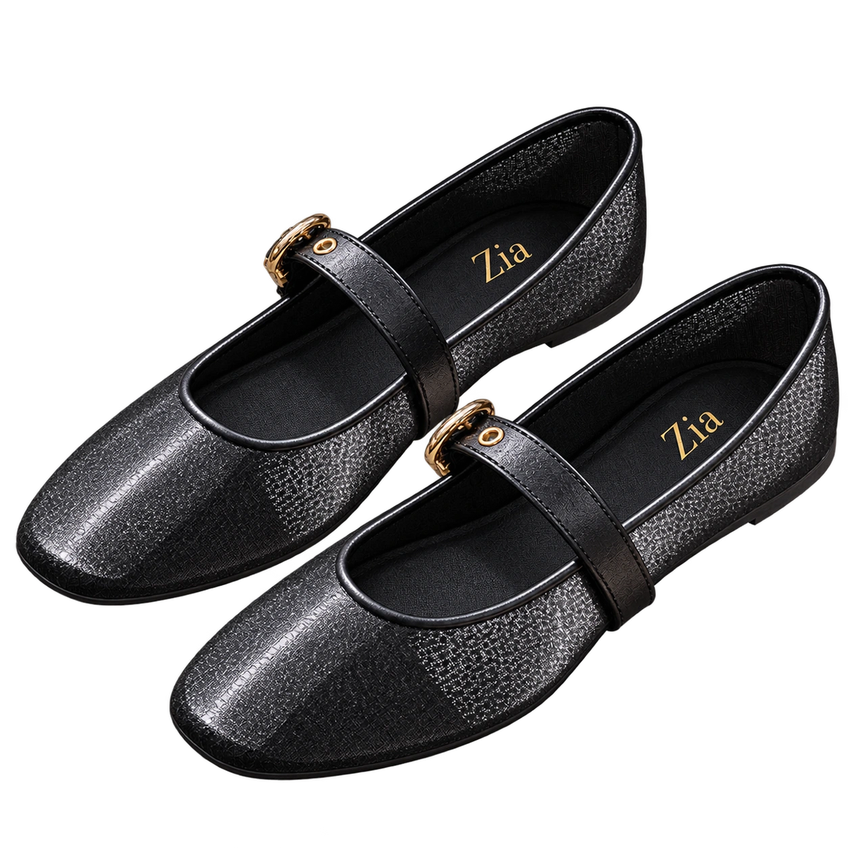 Glossy Mary Janes, matching left and right pair in Black
