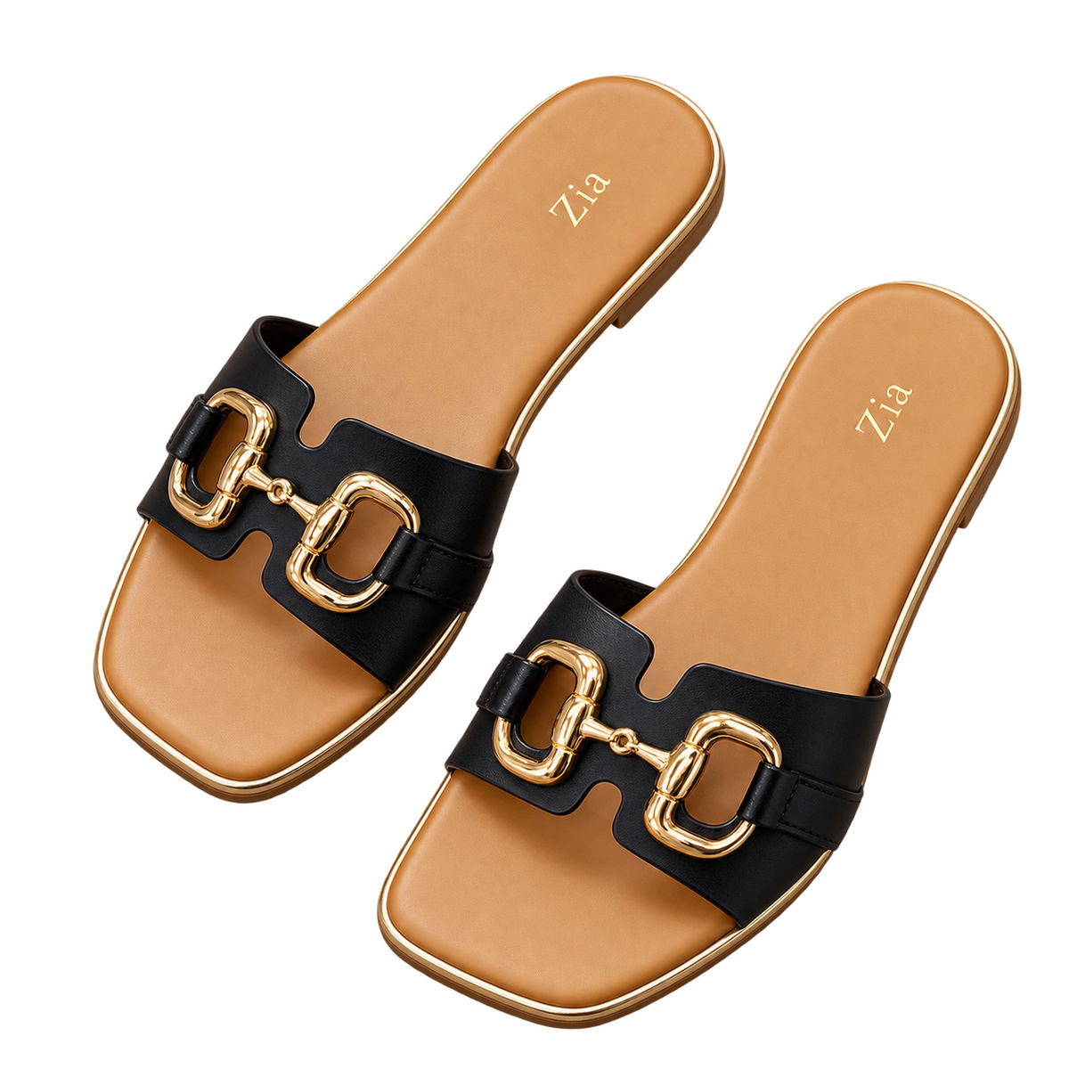 Gold Bit Slides, matching left and right pair in Black