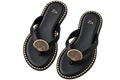 Shell Detail Thong Sandals, matching left and right pair in Black
