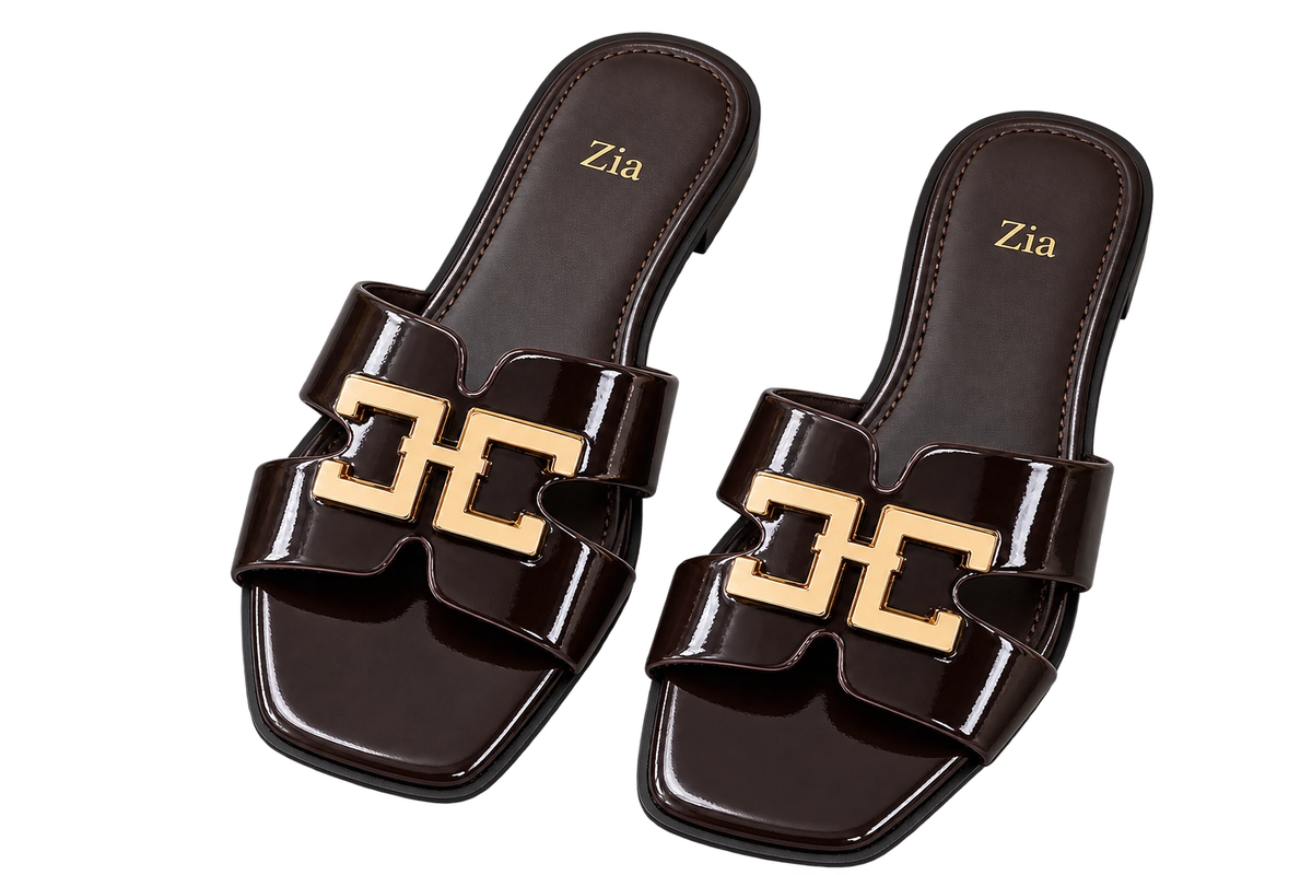 Gold Detail Slides, matching left and right pair in Black