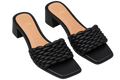 Braided Block-Heel Mules, matching left and right pair in Black