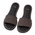 Glitter Band Slides, matching left and right pair in Black