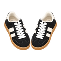Retro Lace-Up Sneakers, matching left and right pair in Black / White