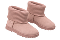 Knit Cuff Ankle Boots, matching left and right pair in Blush