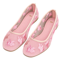 Floral Mesh Ballet Flats, matching left and right pair in Blush Pink