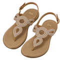Crystal Medallion Sandals, matching left and right pair in Bronze / Tan