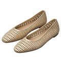 Woven Ballet Flats, matching left and right pair in Champagne Gold