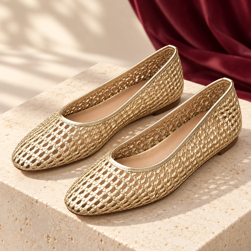 Woven Ballet Flats, editorial pair view