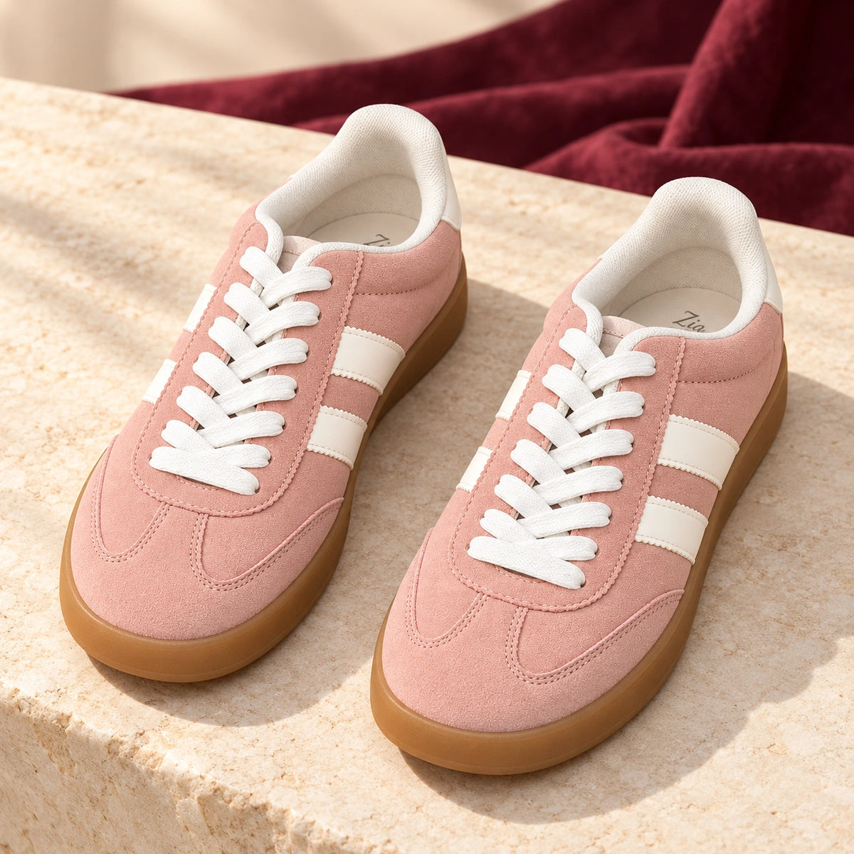 Retro Lace-Up Sneakers, editorial pair view