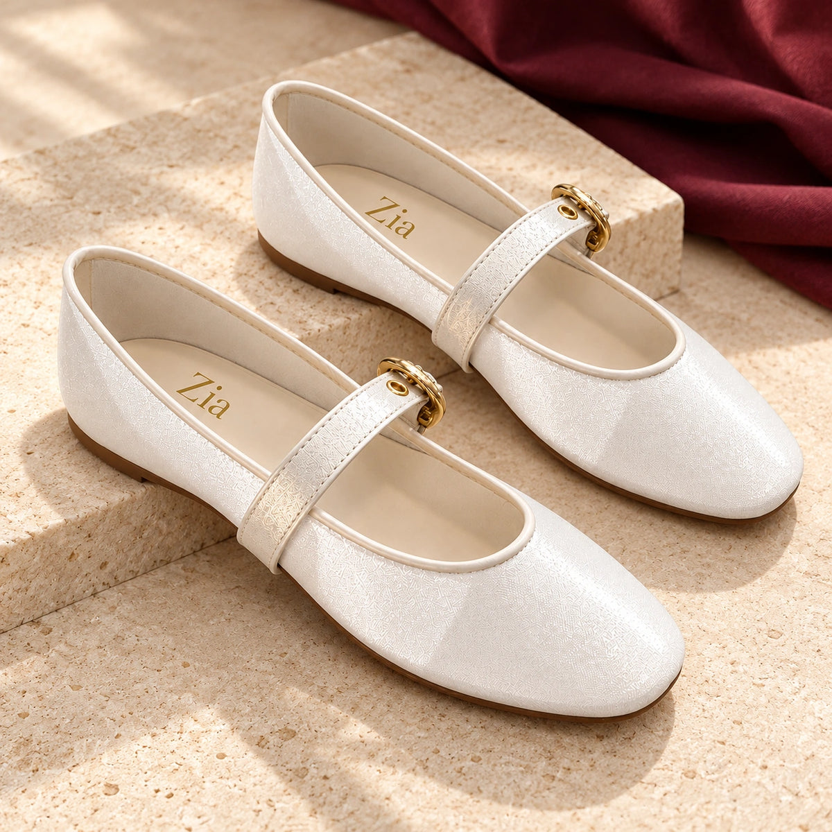 Glossy Mary Janes, editorial pair view