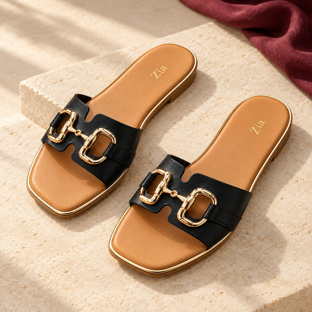 Gold Bit Slides, editorial pair view