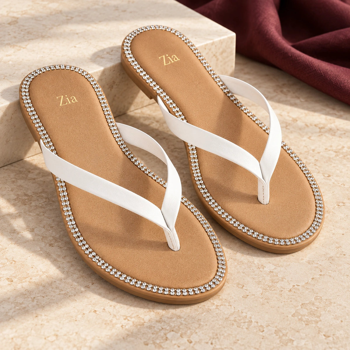Crystal Thong Slides, editorial pair view