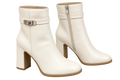 Buckle Ankle Boots, matching left and right pair in Ivory