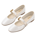 Glossy Mary Janes, matching left and right pair in Ivory