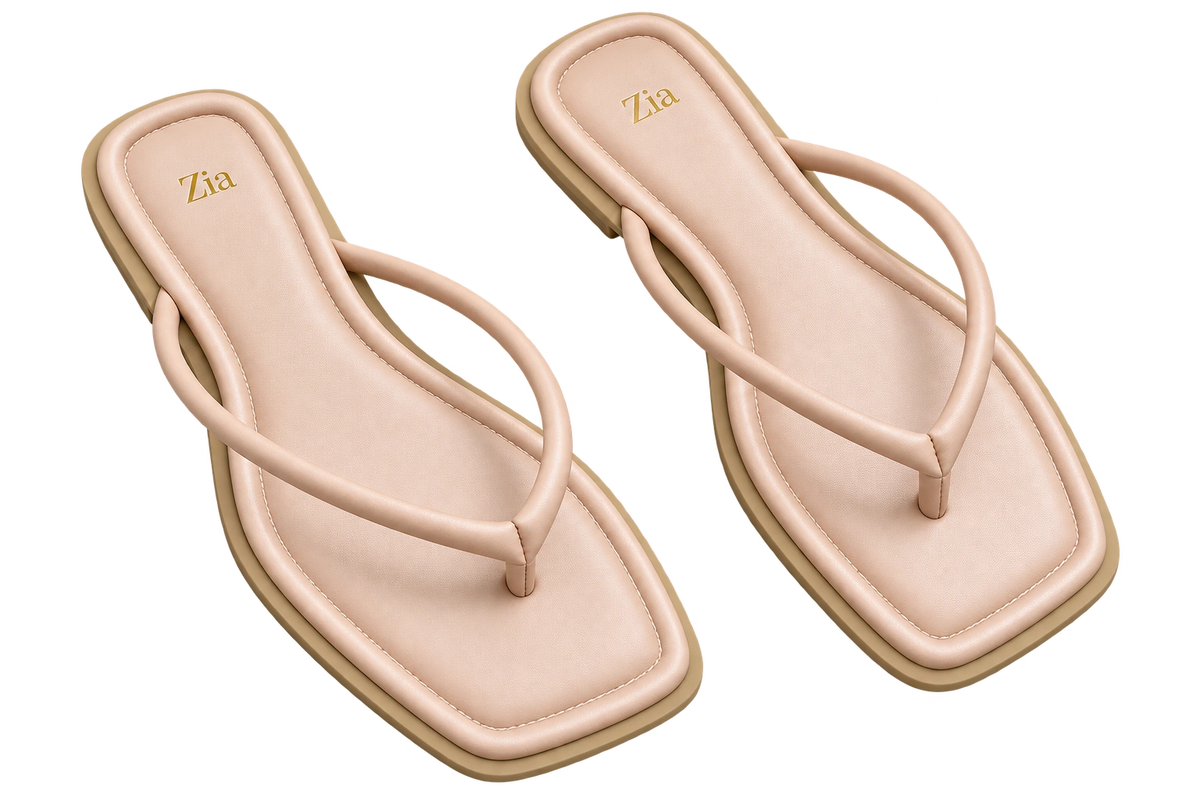 Minimal Thong Slides, matching left and right pair in Nude