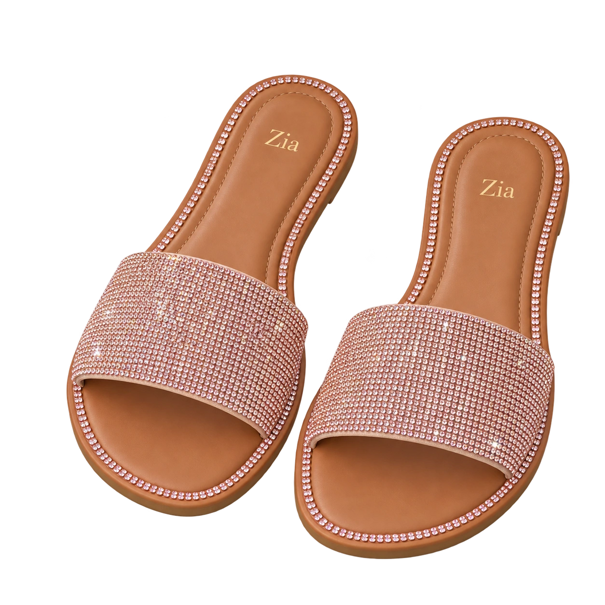 Glitter Band Slides, matching left and right pair in Rose Gold