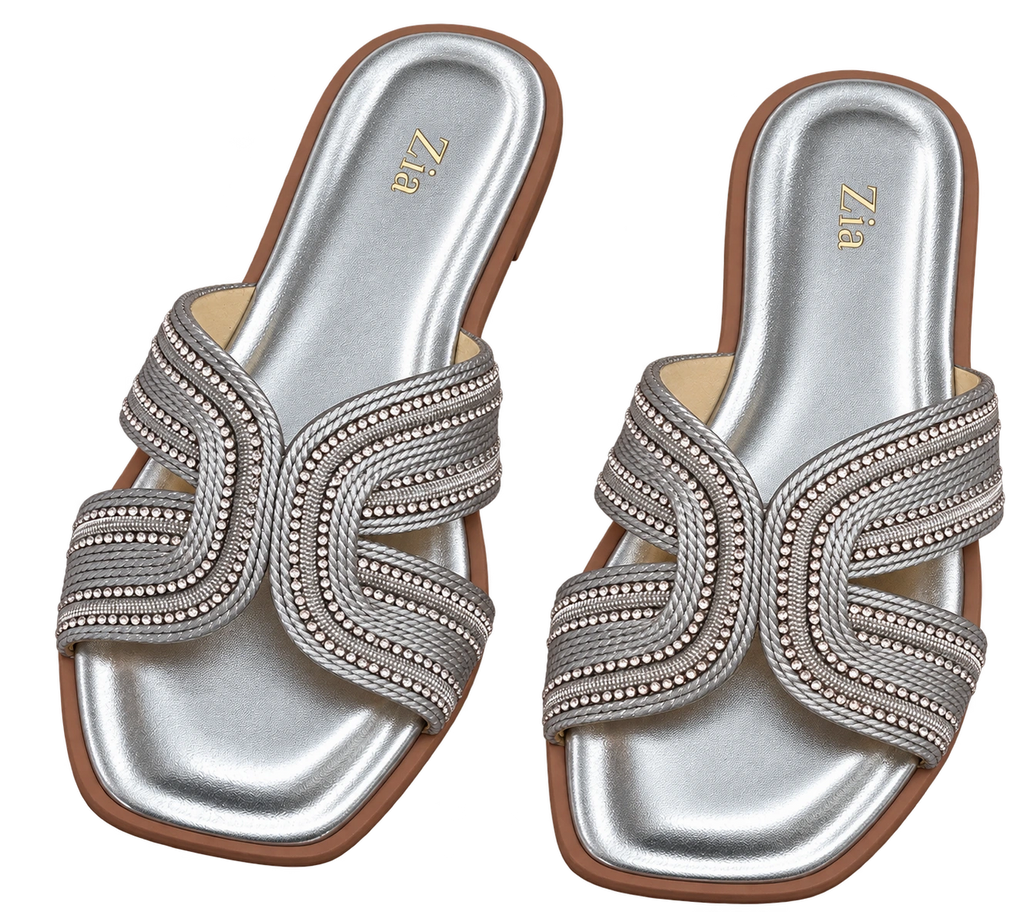 Metallic Crystal Slides, matching left and right pair in Silver