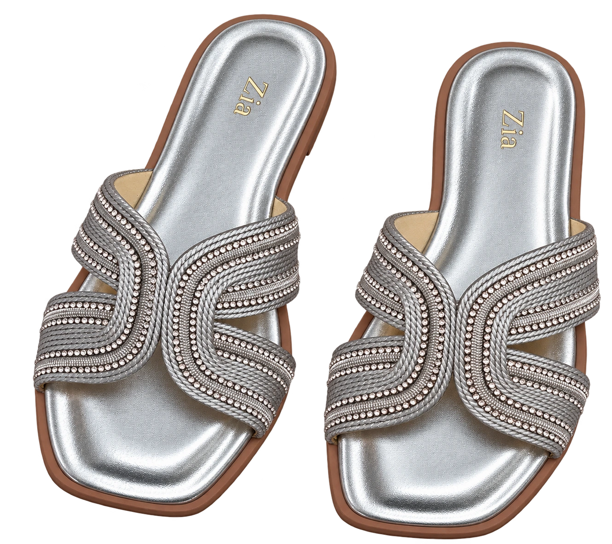 Metallic Crystal Slides, matching left and right pair in Silver