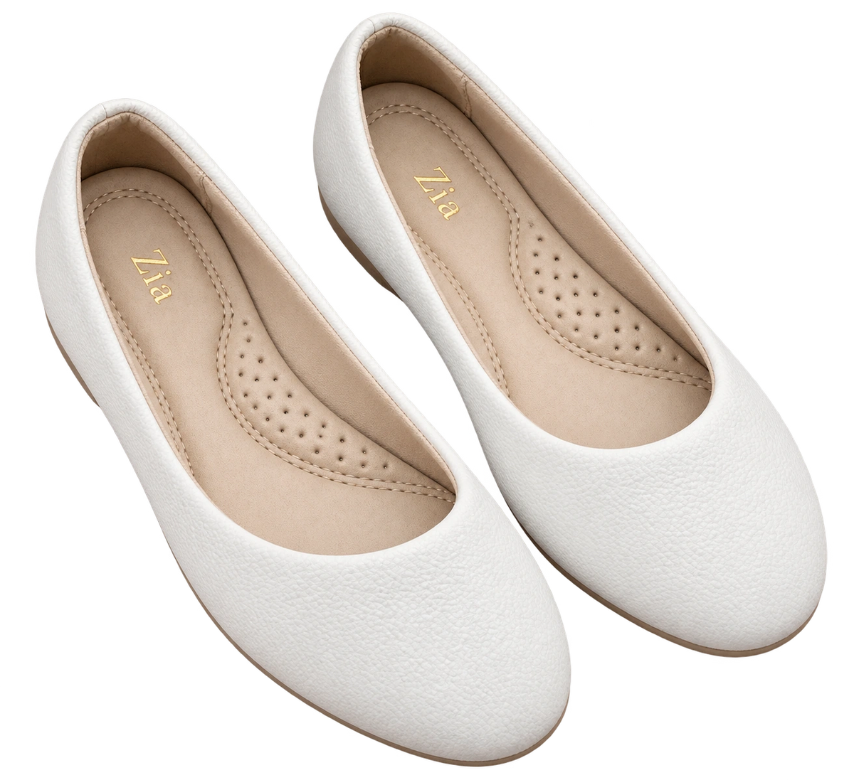 Classic Ballet Flats, matching left and right pair in White