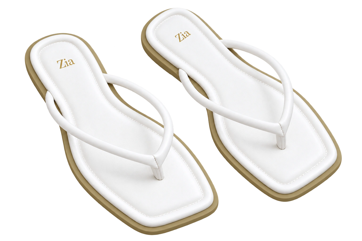Minimal Thong Slides, matching left and right pair in White