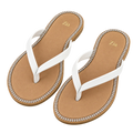 Crystal Thong Slides, matching left and right pair in White / Tan